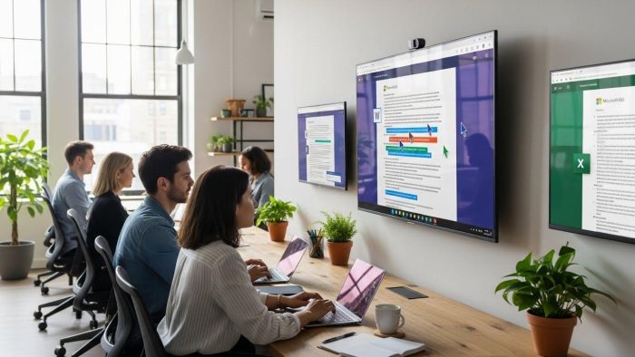 Microsoft 365での共同編集の様子