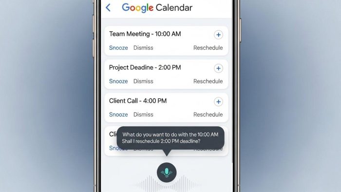 モバイルアプリでのAIアシスタントによる予定管理