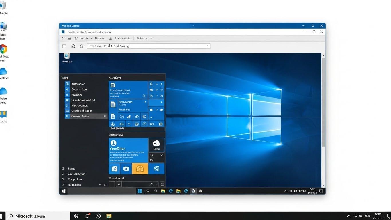 Microsoft Wordでファイルが開かれており、上部に「自動保存」が有効になっていることが表示され、OneDriveにリアルタイムで保存されていることを示す画面。