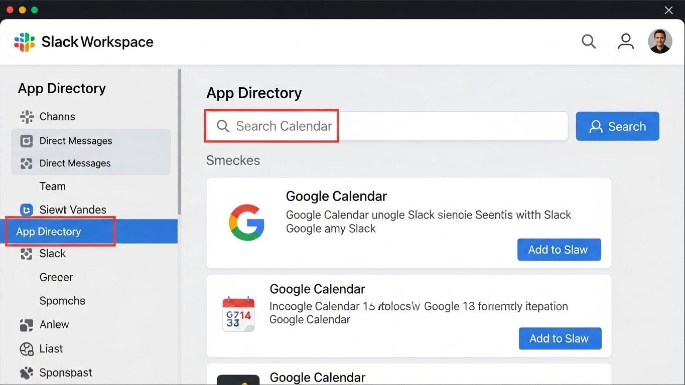 Slackアプリディレクトリ内の検索画面