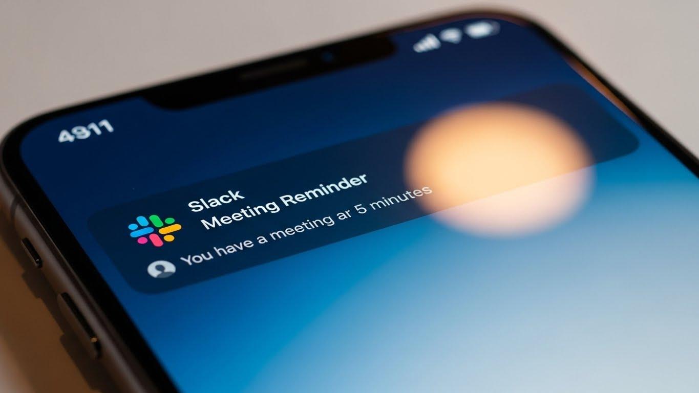スマホに届くSlackの予定通知画面