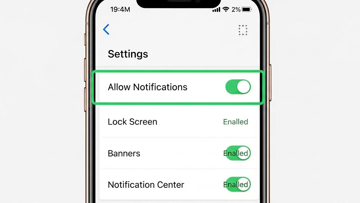 スマートフォン画面に表示されたカレンダーアプリの通知設定画面。通知のオン/オフの切り替えボタンがハイライトされている。