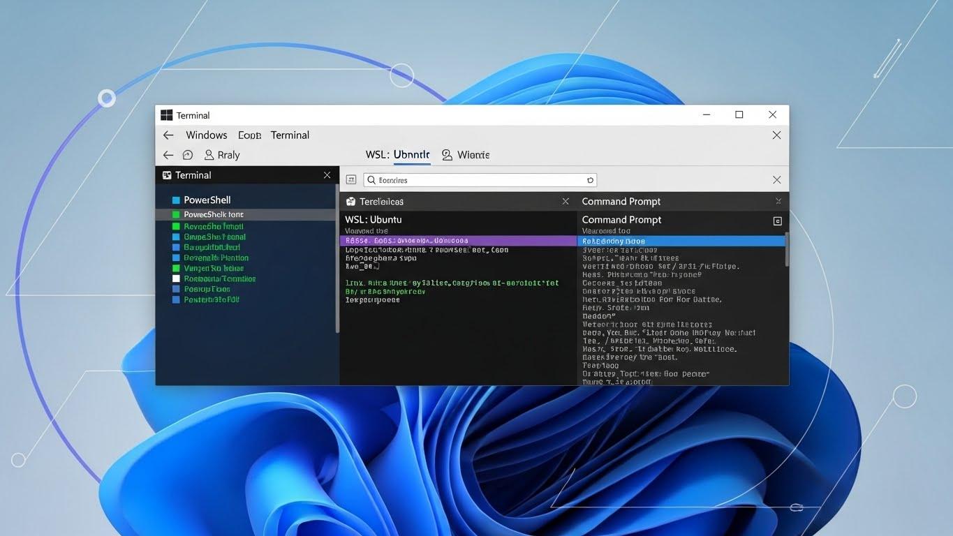 Windows Terminalの複数タブとPowerShell、WSL画面が表示されたアイキャッチ画像。