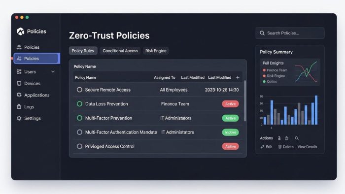 ゼロトラストアクセスの設定画面