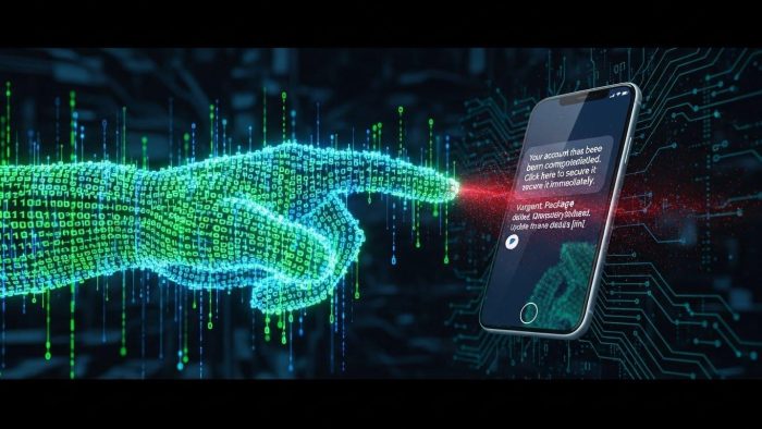 AIによる巧妙な詐欺メッセージ生成のイメージ