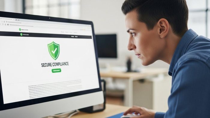 セキュリティ基準を達成し、信頼を得ている企業のイメージ