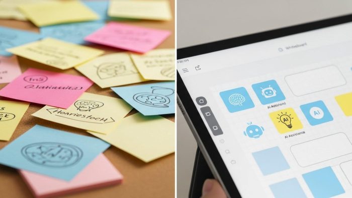 オンラインツールを使用した最新のKJ法のイメージ