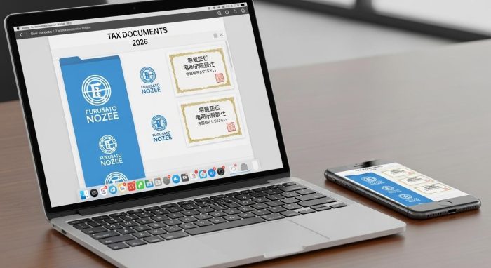 寄附金受領証明書をデジタルで整理・保管するイメージ