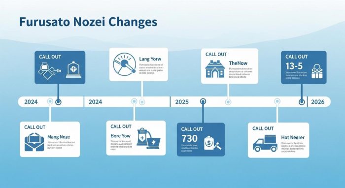 ふるさと納税制度の変遷と2026年の改正予定日を示すタイムライン