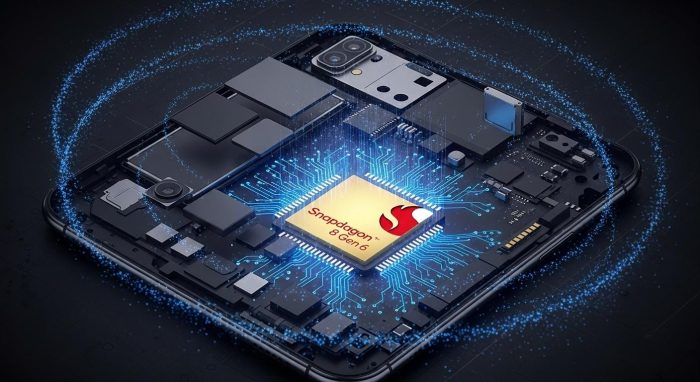 最新のSnapdragonチップを搭載したスマートフォンの内部構造イメージ