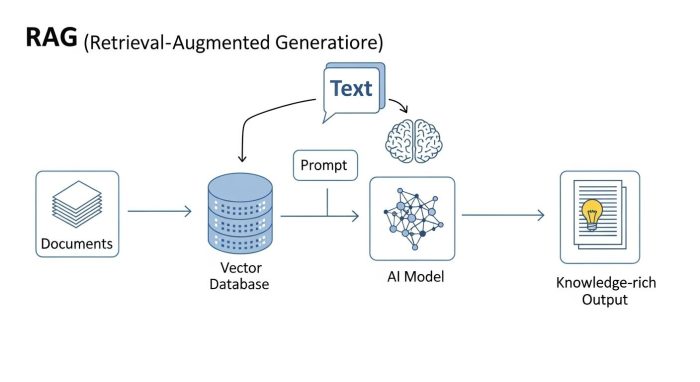 RAG（検索拡張生成）の仕組みを解説した技術構成図