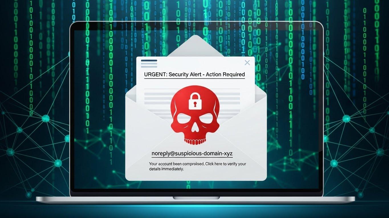 ランサムウェア感染を警告する不審なメールのイメージ画像