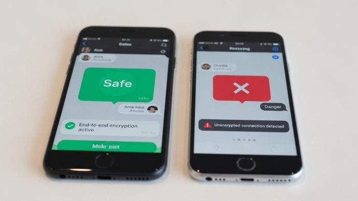 安全なメッセージと危険なメッセージの比較イメージ