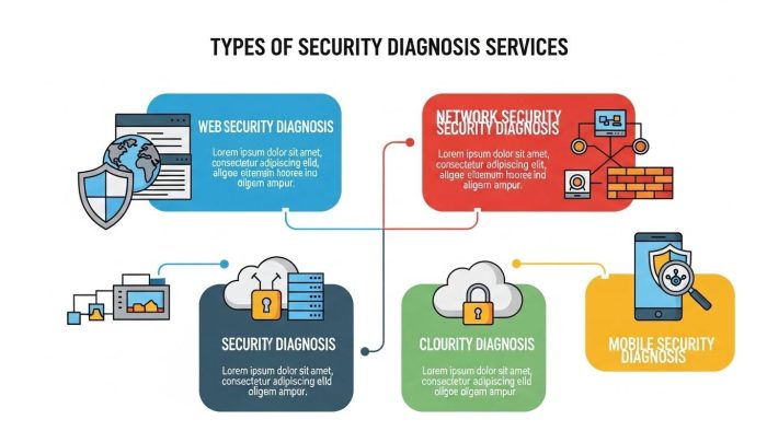 セキュリティ診断サービスの種類別の特徴図