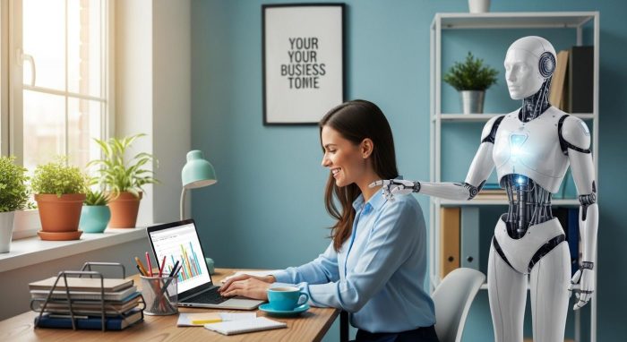 中小企業における小規模なAIエージェント導入の様子