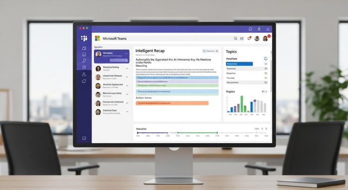 Teamsのリキャップ画面に表示された議事録要約