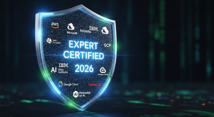 2026年に市場価値を高めるための主要なDX・AI資格のロゴ集