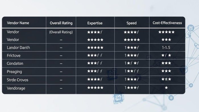 主要セキュリティ診断ベンダーの比較・ランキング表イメージ