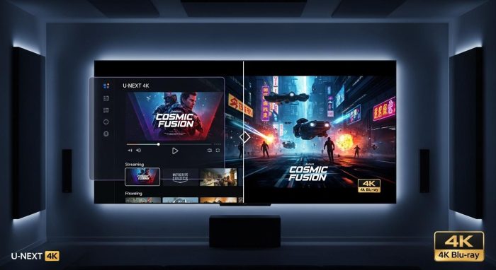 U-NEXTの4K配信と4Kブルーレイの画質比較イメージ