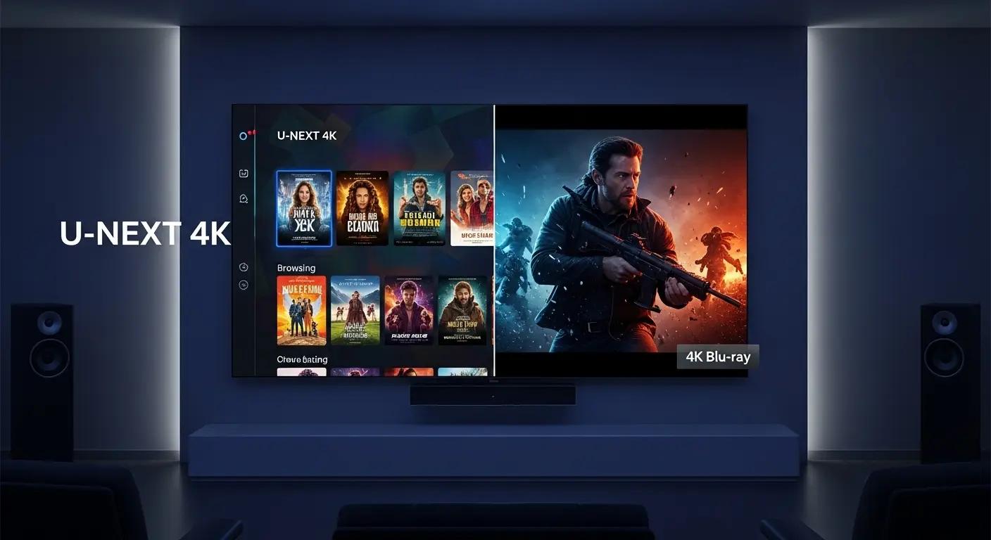 U-NEXTの4K配信と4Kブルーレイの画質比較イメージ