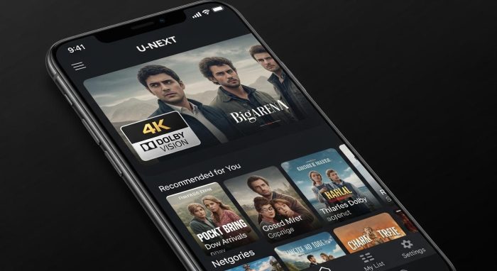 U-NEXTアプリの4Kドルビービジョン対応作品表示