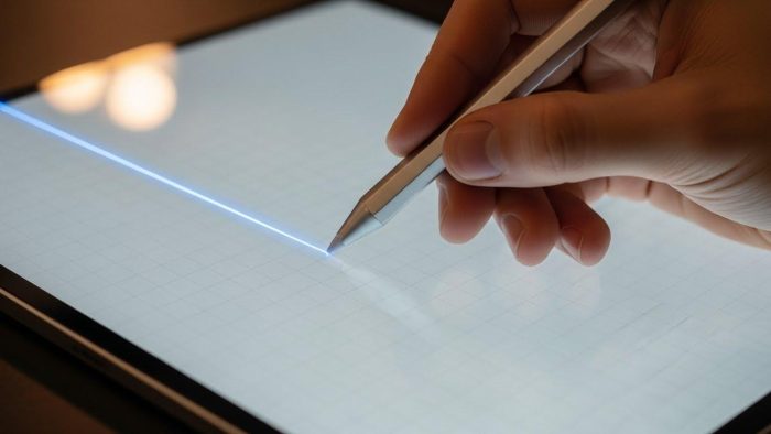 スタイラスペンによるスムーズな描画の様子