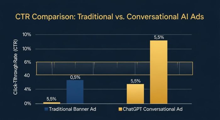 検索広告とAI広告のエンゲージメント比較グラフ