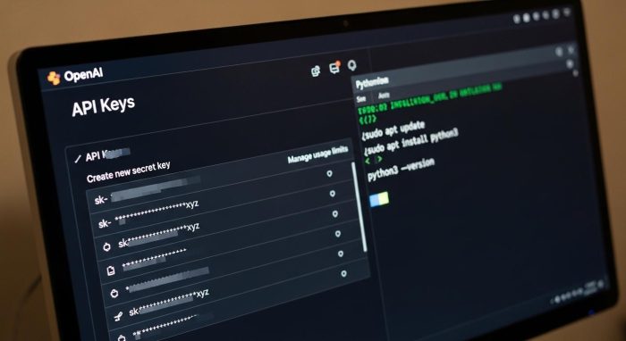 OpenAIのAPI管理画面とターミナルの操作画面