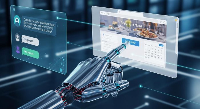 自律的に予約タスクを実行するAIエージェントのイメージ