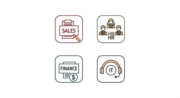 部門別のAIエージェント活用シーンをまとめたアイコン集