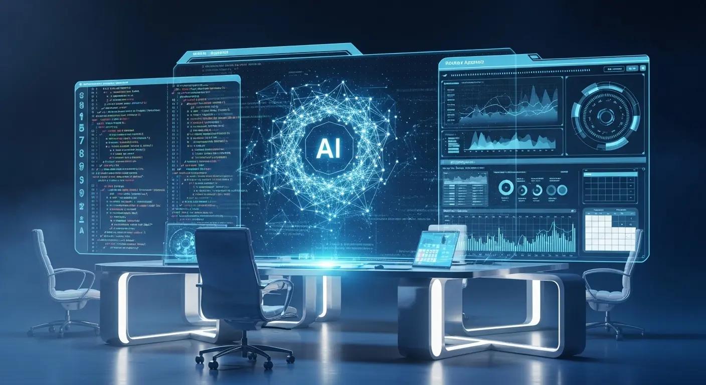 自律的にタスクを実行するAIエージェントのコンセプト画像