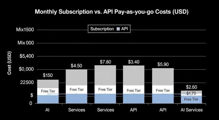 2026年最新の主要AIエージェント5選の費用比較グラフ