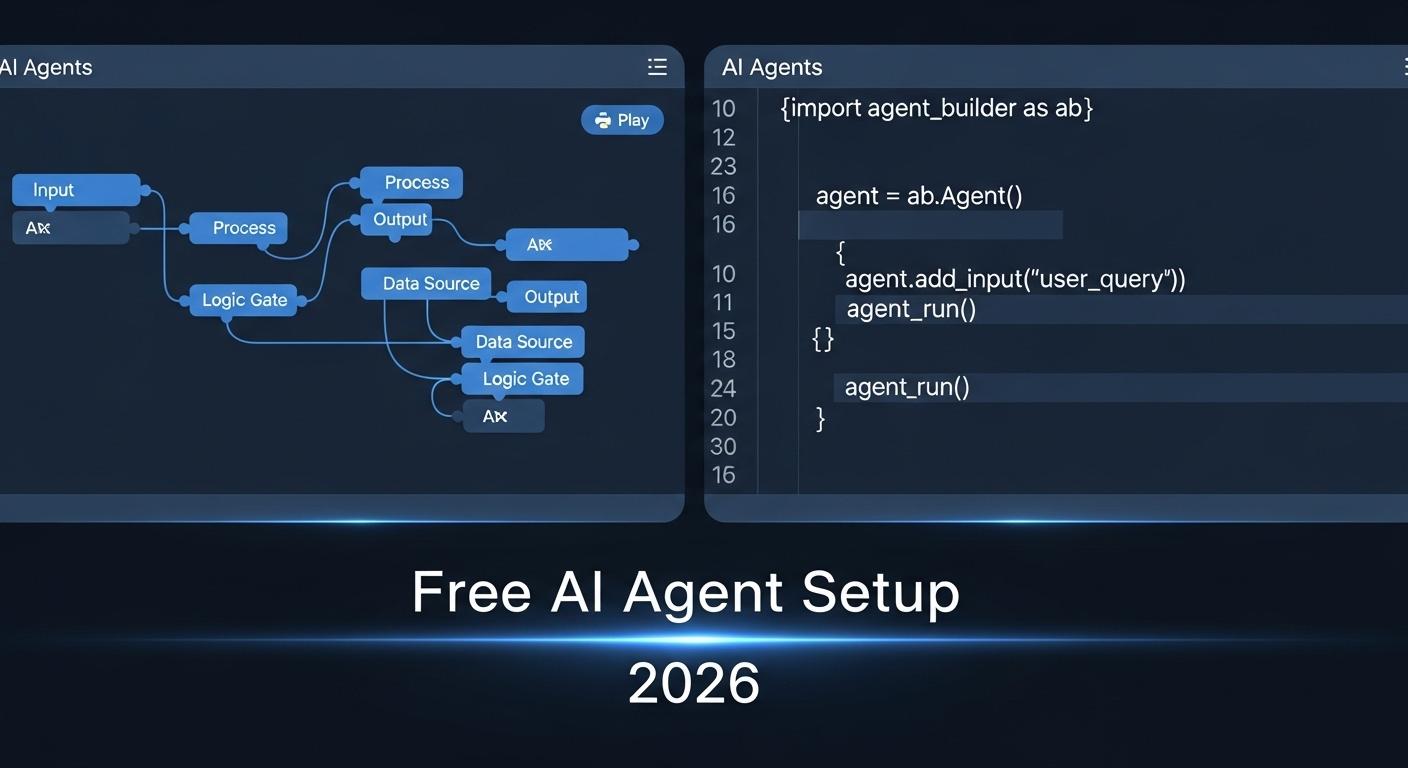 無料でAIエージェントを自作するためのツール画面とコードのイメージ