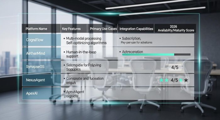 2026年の主要AIエージェントプラットフォームの比較図