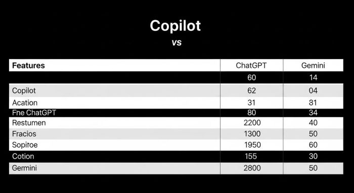 主要AIアシスタントの比較表