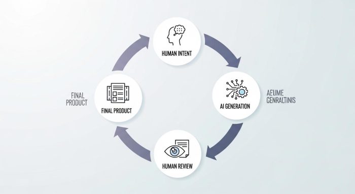 AIと人間が協調するループ図