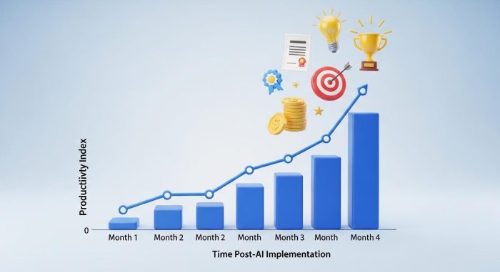 AI導入による生産性向上の実績グラフ
