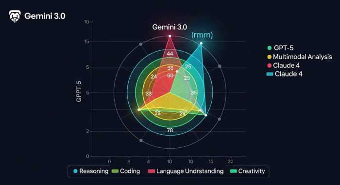 主要AIモデルの性能比較レーダーチャート