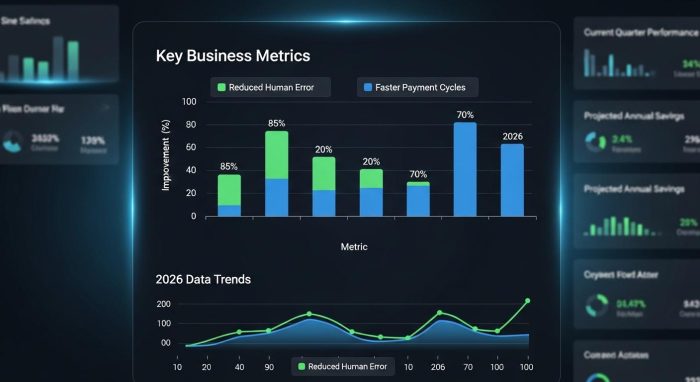 システム導入によるミス削減と入金サイクル高速化のグラフ
