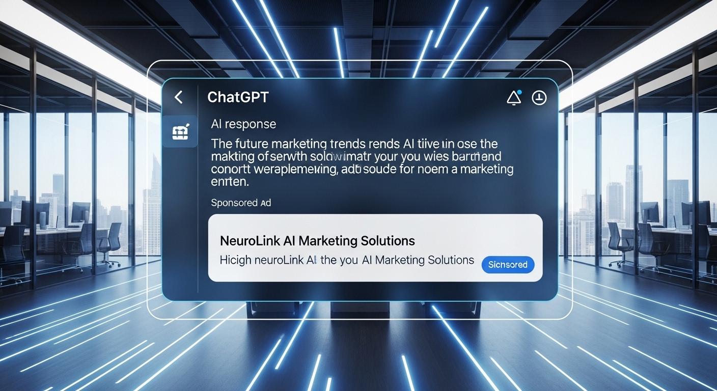 ChatGPTの回答画面に表示されるネイティブ広告のイメージ図