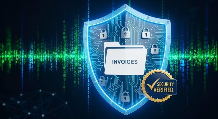 データを保護する強力なセキュリティシールドのイメージ