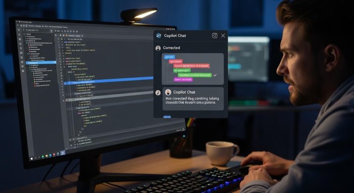 Copilotによるバグ修正の提案画面