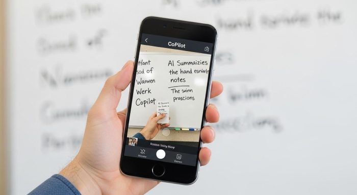 スマートフォンアプリでホワイトボードを読み込むCopilot