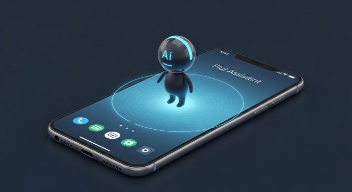 スマホ画面に表示された未来のAIアシスタント