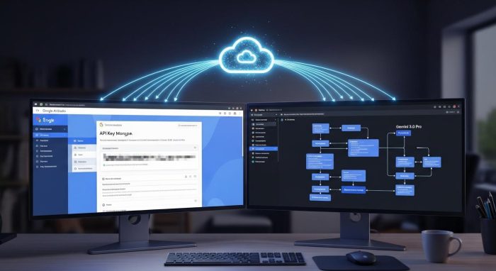Gemini 3.0 APIとVertex AIを活用する開発環境のイメージ