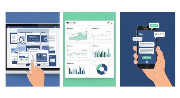 ビジネスシーンでのGemini 3.0活用イメージ（プレゼン資料作成、翻訳、データ分析）