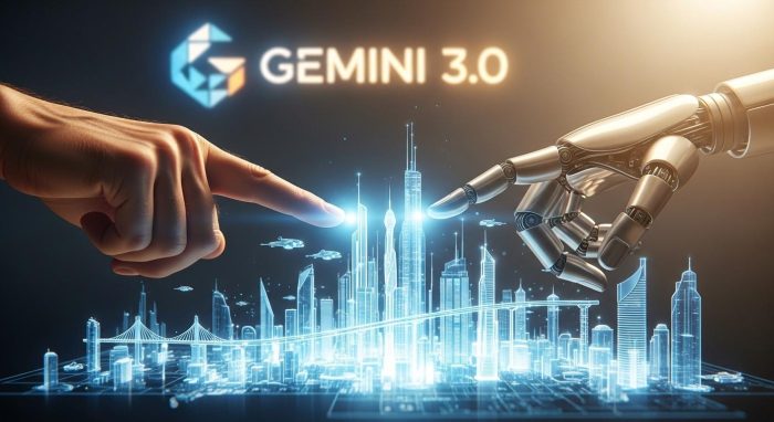 AIと人間が協力して新しいプロジェクトを創り出す未来的なイメージ画像