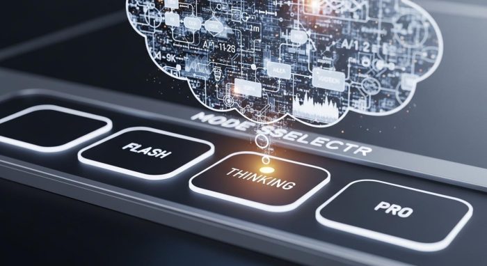 Gemini 3.0のモデル選択メニューと新モードのUI