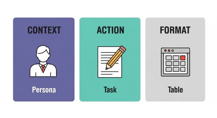 効率的なプロンプト作成の3ステップ図解