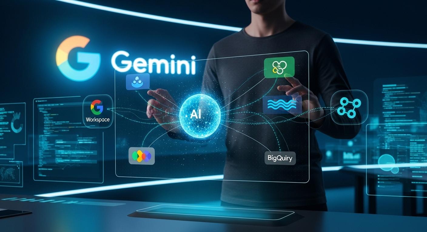 Google Geminiを活用してAIエージェントを開発するイメージ図